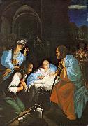 SARACENI, Carlo The Birth of Christ  f oil painting reproduction